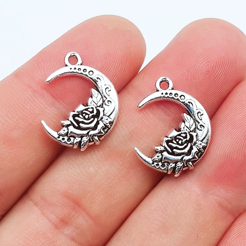 20PcsRetro New Moon Charms Alloy Pendant For Jewelry Making Diy Bracelet Necklace Earrings Handmade Accessories Supplies