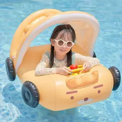 Baby Car Inflatable Pool Float Seat With Steering Wheel Infant Water Play Tube Swimming Ring Float Ring Swimming Pool Toys 1~5Y