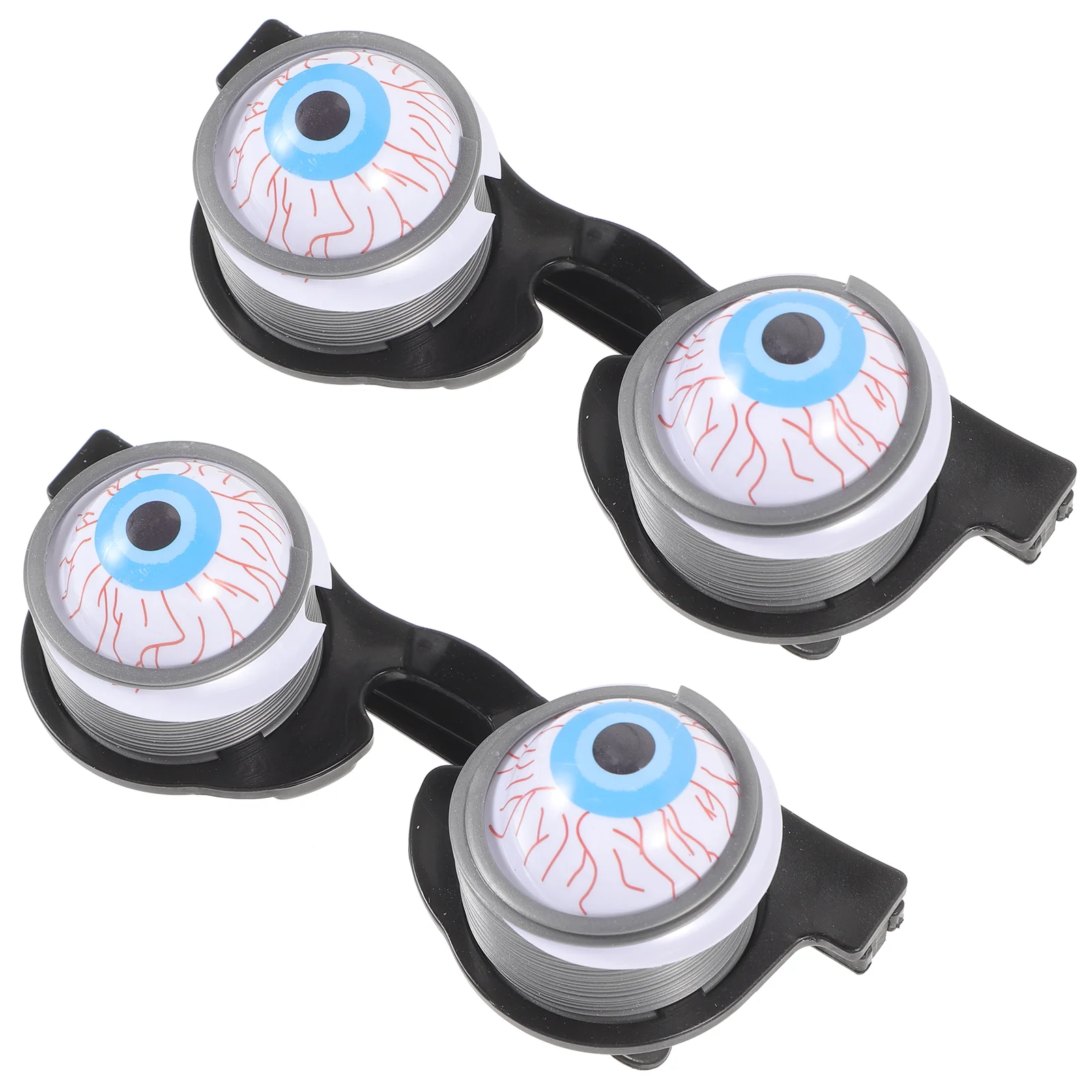 2 Pcs Spring Glasses Scary Eyeball Fake Eyewear Eyeballs Prop Eyeglasses Plastic DIY Role-playing Props