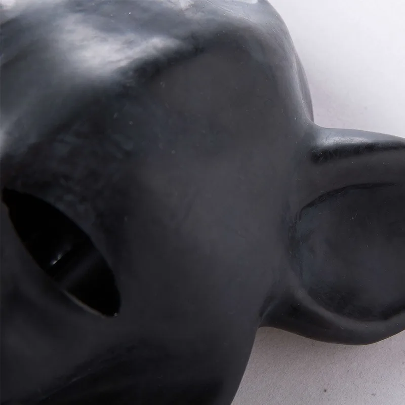 Natural Latex Dog Piglet Head Cover Soft Patent-leather Black Mask BDSM Fun Bondage Slave Mask Alternative Erotic Adult Sex Toy