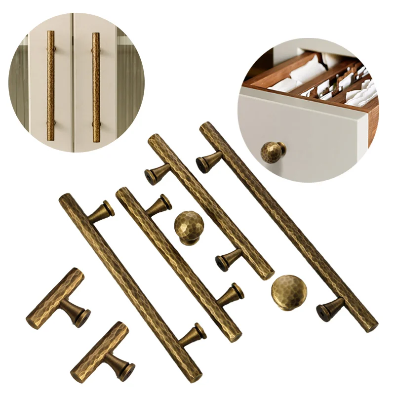 

Retro Brass Handle Not Easy To Deform Simple Durable for Wardrobe Cabinet Drawers Home Decoration Beautification