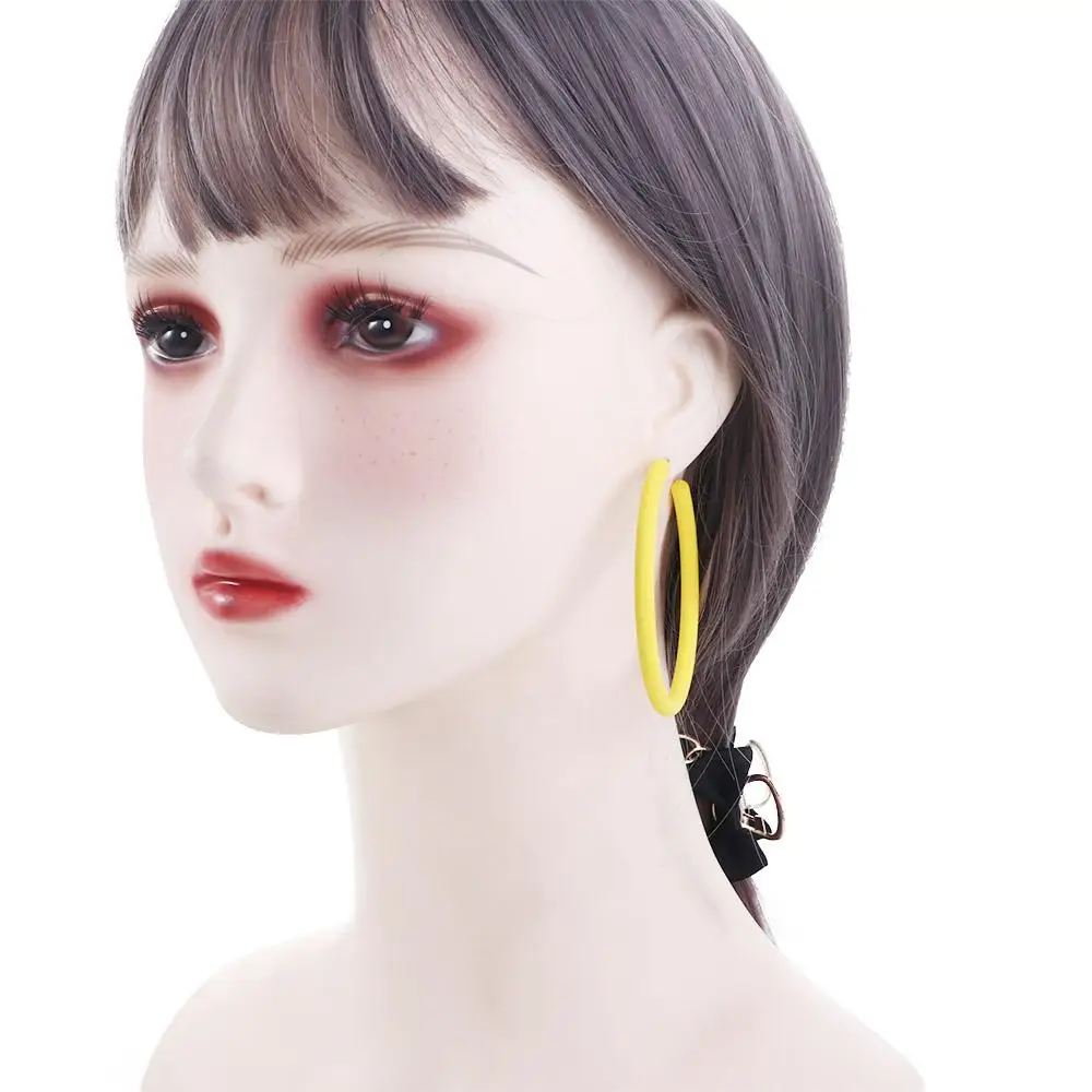 Women Ladies Simple Round Geometric Candy Color Hoop Earrings Women Jewelry C-shaped Round Earrings