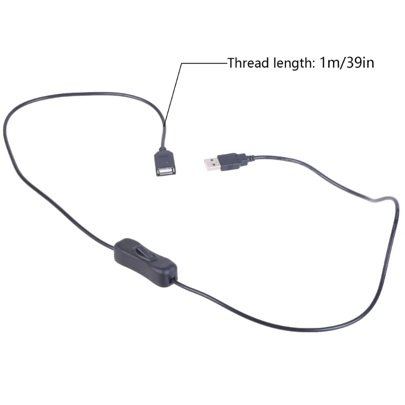 운전용 온오프 전원 스위치가 있는 USB 연장 코드, LED 책상 램프 코드