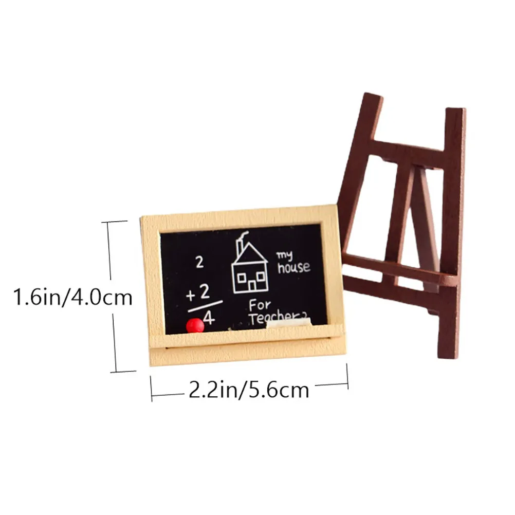 2Pcs Mini Wood Easel Creative Mini House Simulation Decoration Landscape Accessory Miniature Scene Furniture for Home Ornament