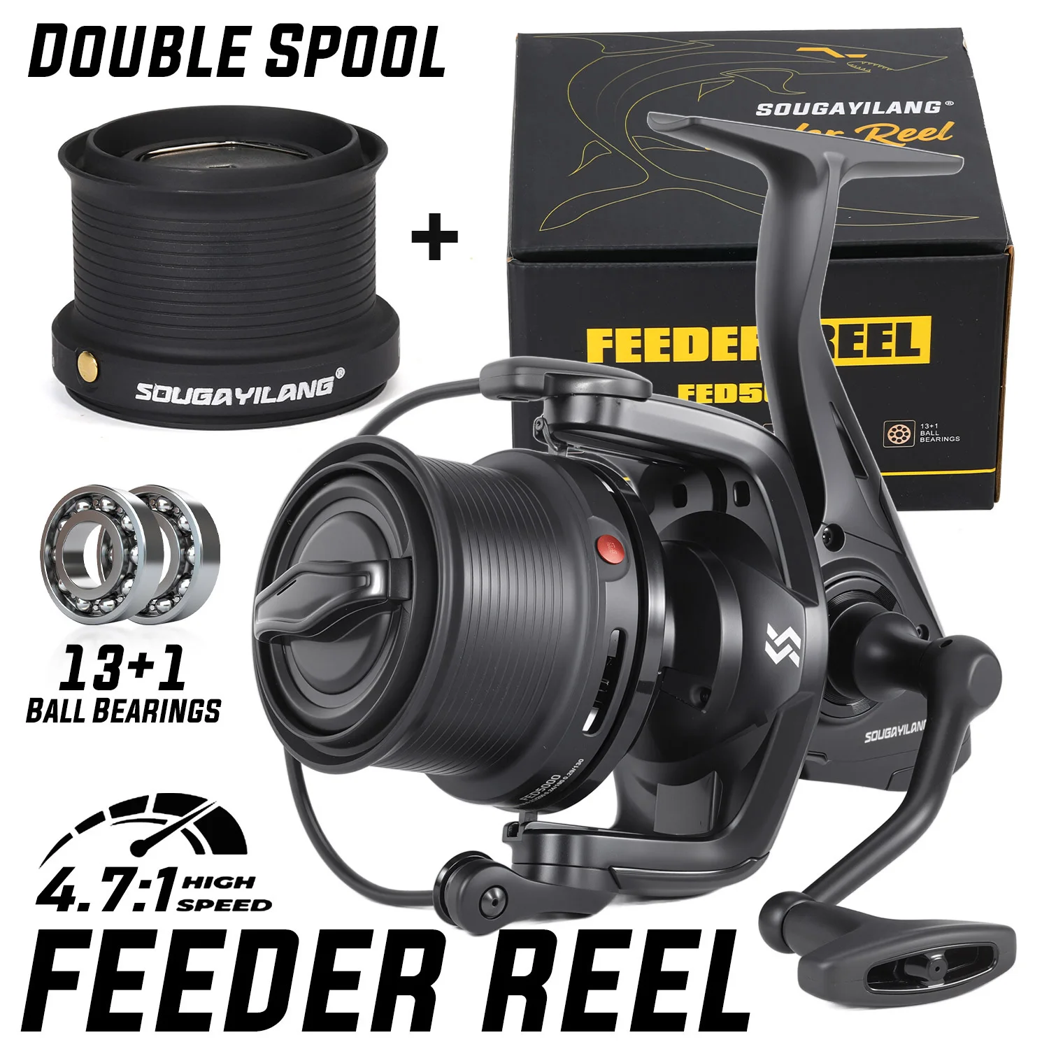 Carrete Spinning Sougayilang con Bobina Metálica para Jigging en Mar - imagen 5