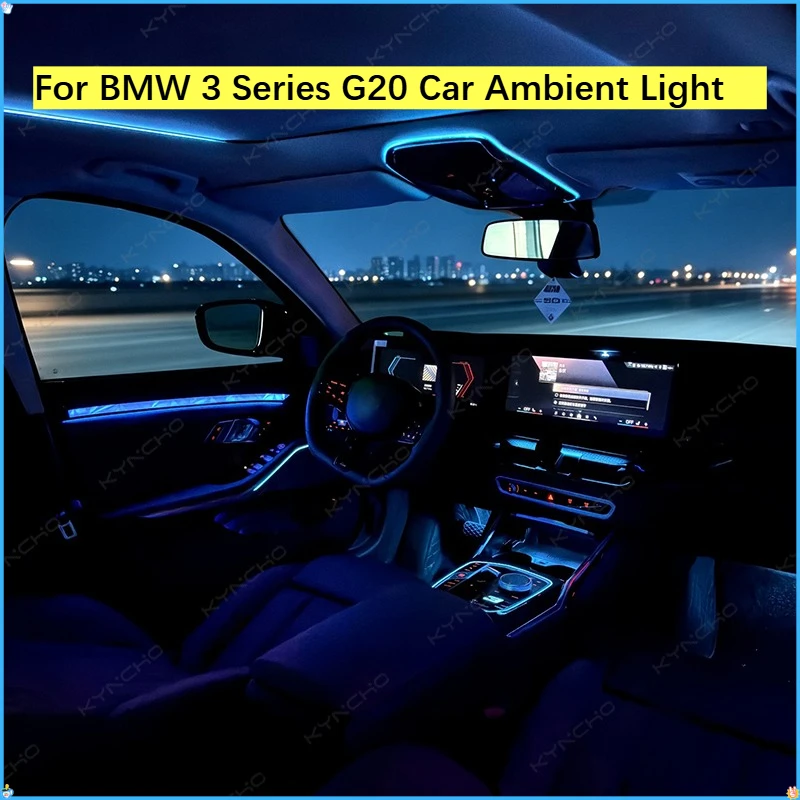 64 Colors LED Car Ambient Light Kit For BMW 3 Series G20 Dream color RGB Bluetooth App Control Symphony Auto Interior Lighting