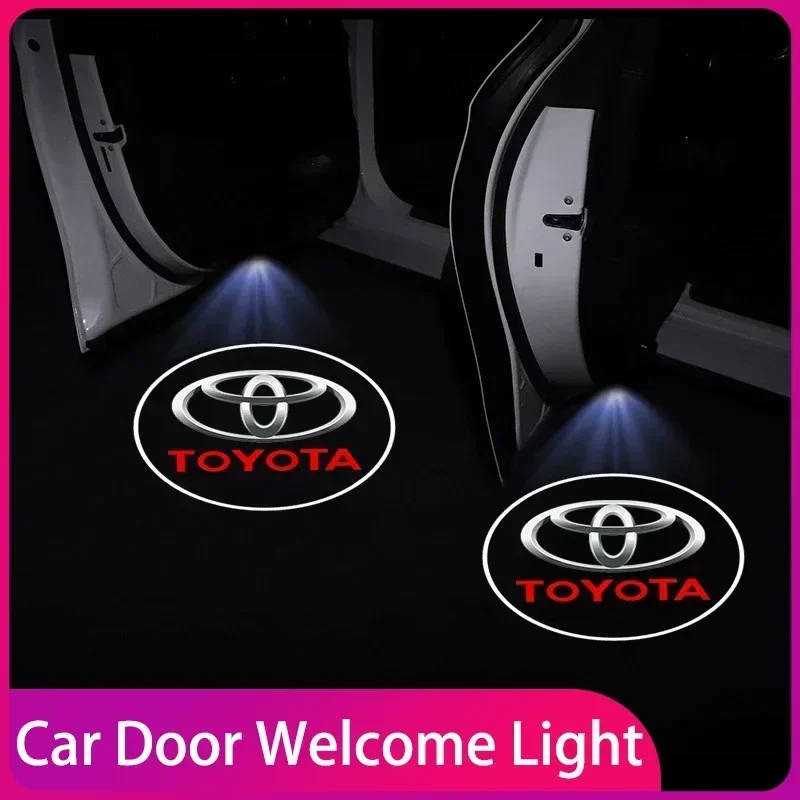 باب السيارة ترحيب مجاملة العارض مصباح LED HD شعار ضوء Accessoriest لتويوتا أفالون ميراي أفينسيس برادو هايلكس كورولا Sw4 #1