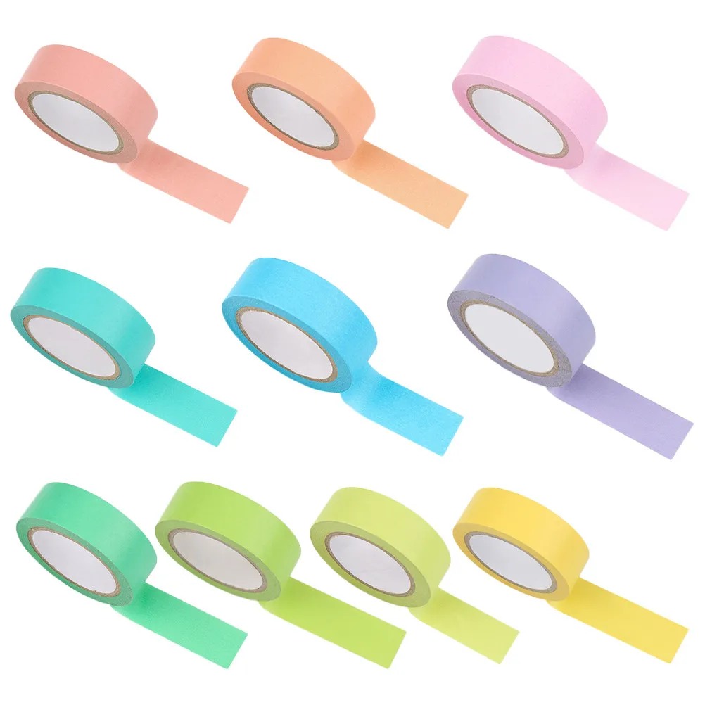 

10 рулонов декоративной цветной ленты васи для скрапбукинга, рукоделия, творчества, канцелярских товаров, дневников, планеров и проектов ручной работы