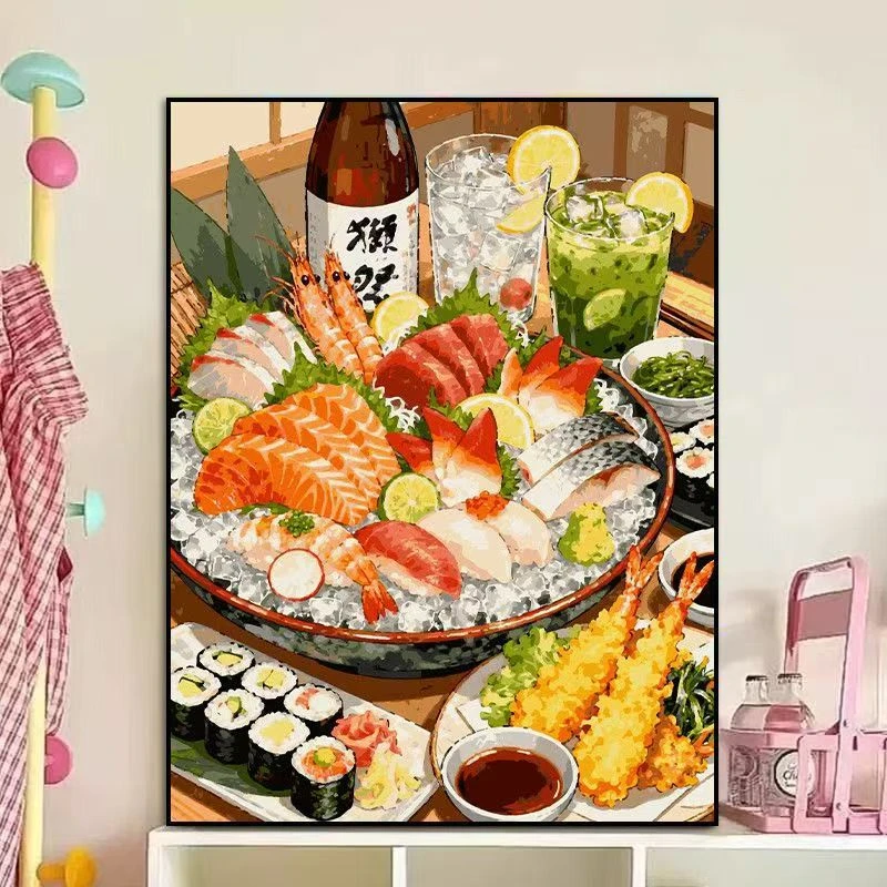 Jigsaw Puzzles Japanese Sushi Sashimi Tempura Seafood 500/1000/1200/2000 PCS Wall Decor for Living Room Bedroom Gift No Frame