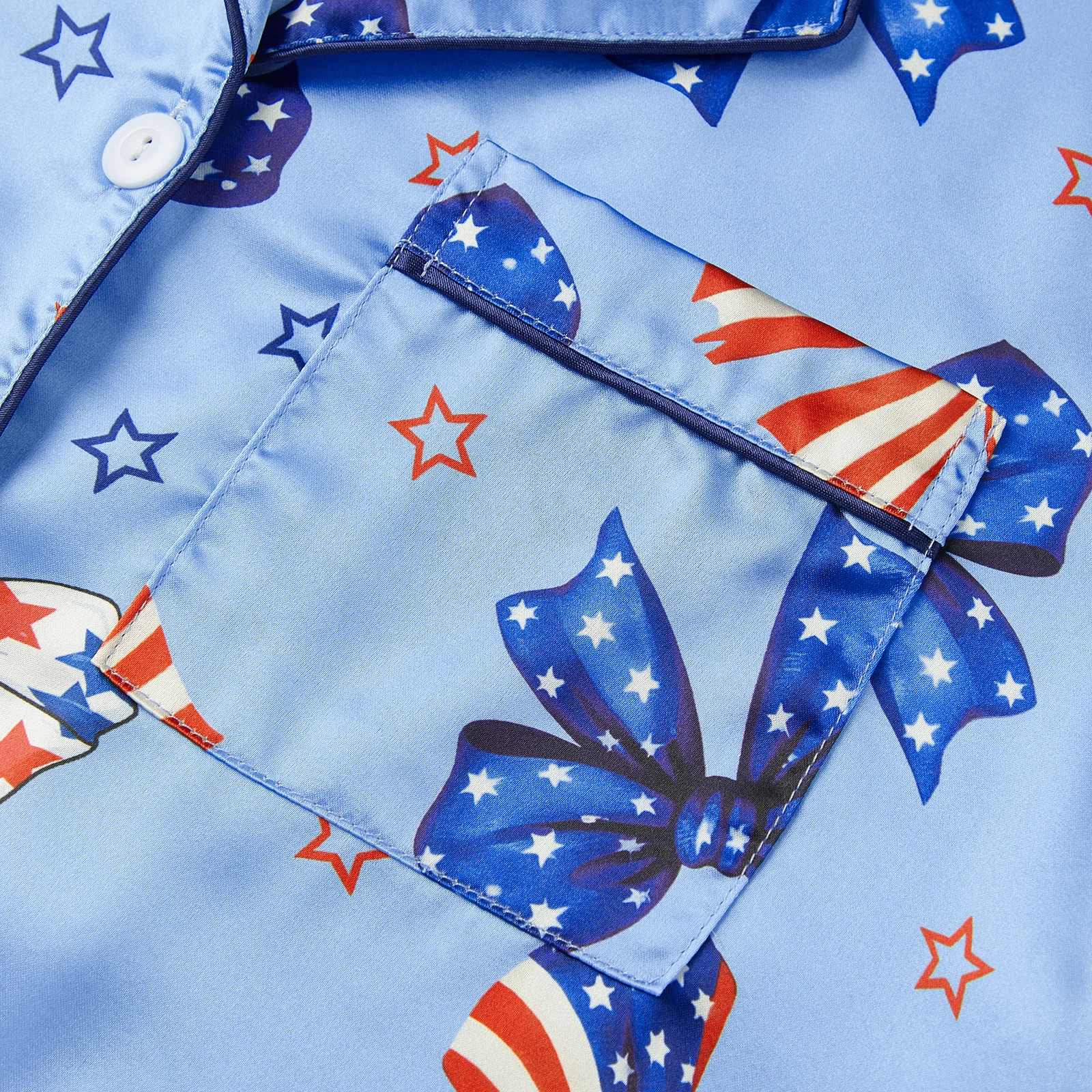 2 Button Up Short Of July Pajamas S 4 Th Shorts Lounge Sleeve Lapel Tops S Of Professional Women S 4Th
