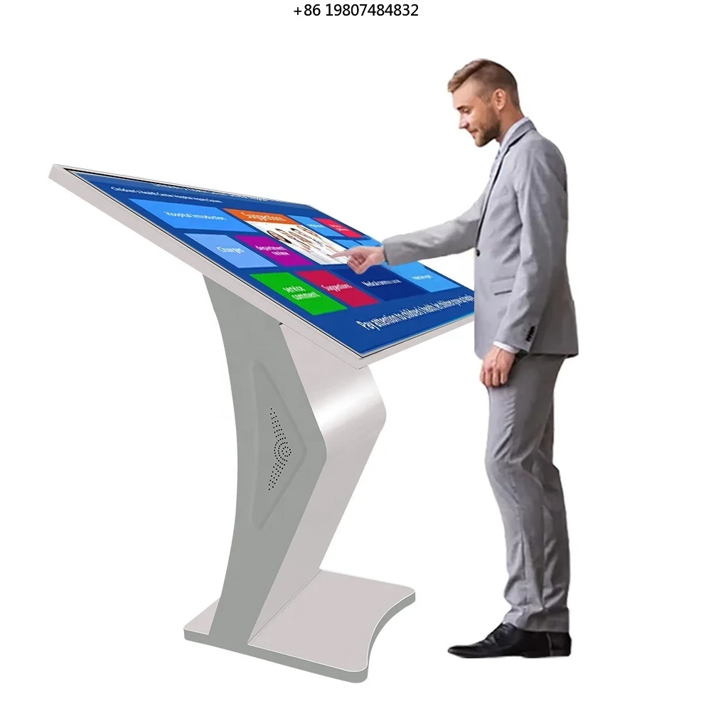 windows Optional IR Touch Interactive Kiosks with 4mm Tempered Glass Cintoe Indoor LCD Self Service Terminal 1080p 4k Android