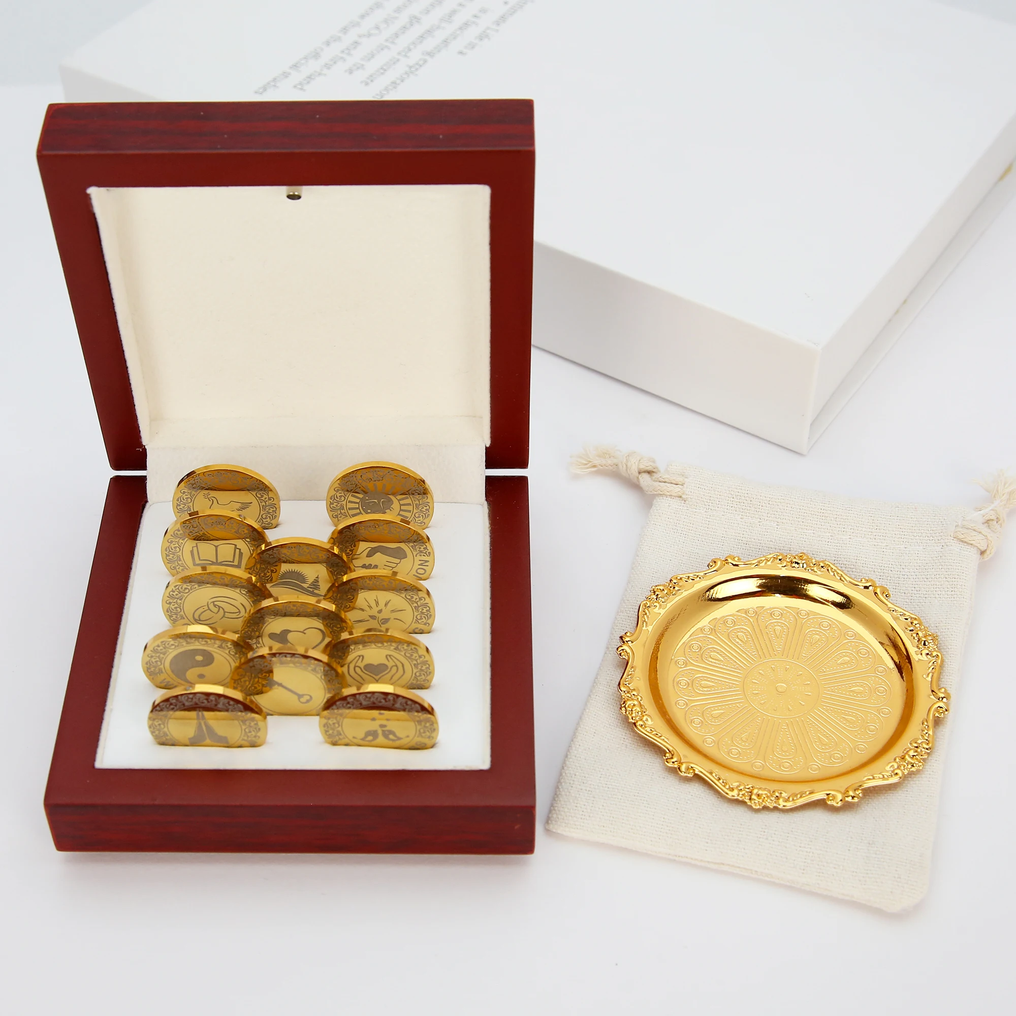

Custom 13Pcs Spanish Arras De Boda Gift Set | Comes with Coins | 25 Styles | Wedding Wooden Boxes Spanish Matrimony Ceremony