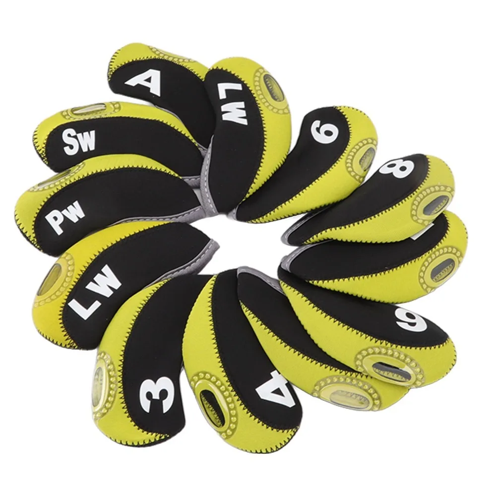 

10pcs Neoprene Golf Club Head Covers Scratch Proof Elastic Golf Club Head Protector Durable Soft Golf Club Headcover