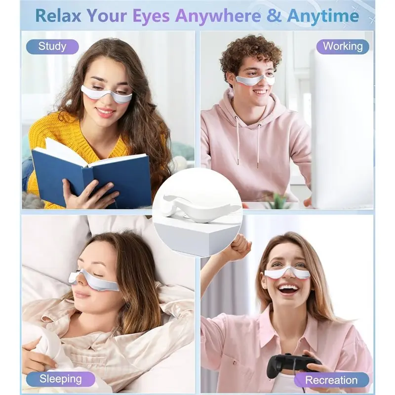 【ESSENTIALS 】Light-Weight Eye Massager Rechargeable Under-Eye Red Light Therapy Device Microcurrent Therapy Glasses