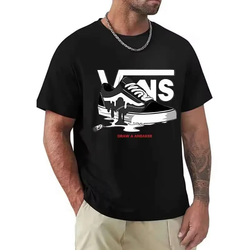 2026 Men's Round-neck Short-Sleeved Printed Cotton Shirt, casual and practical, breathable and comfortable, street style