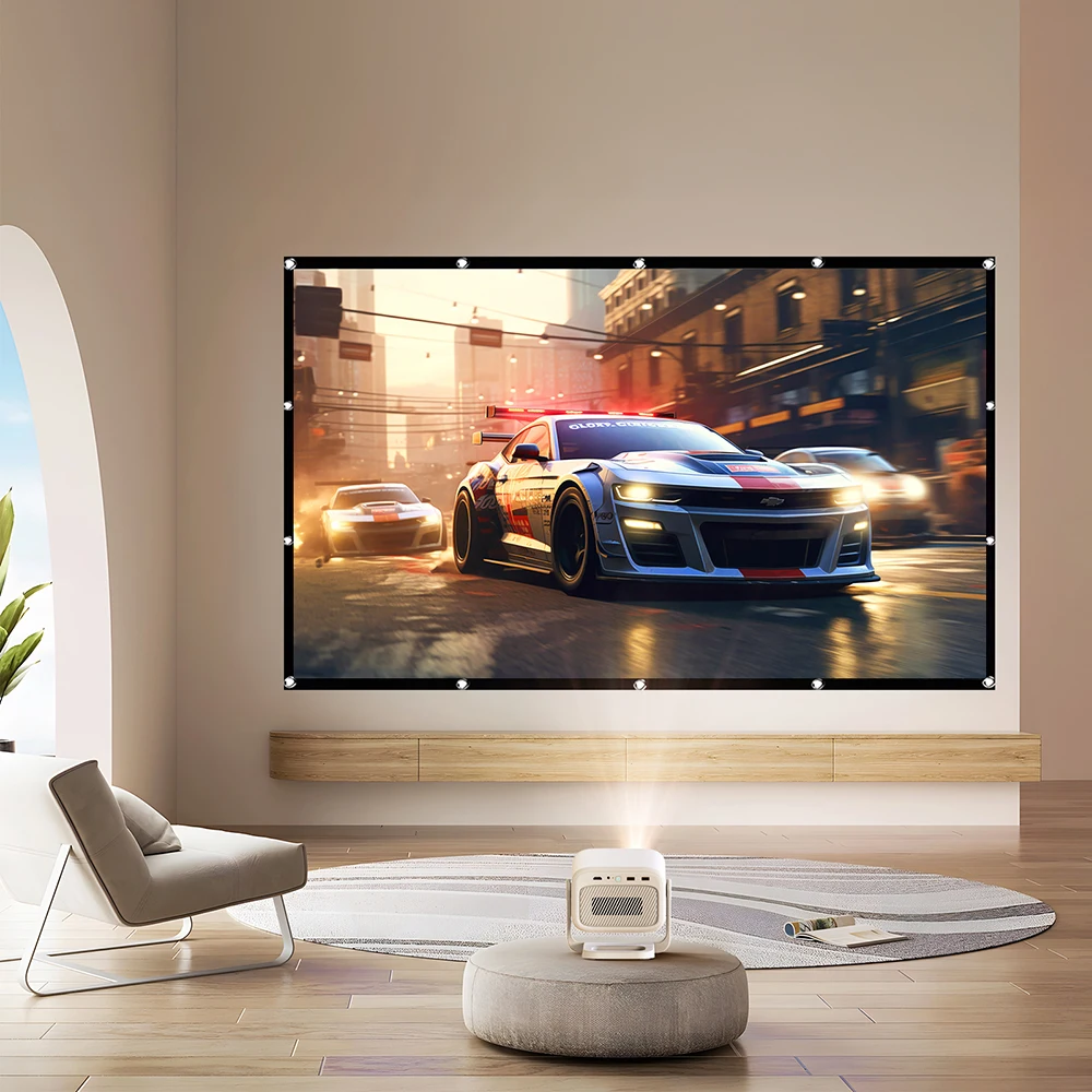 

100 120inch White Woven Acoustically Transparent 16:9 Format Projector Screen Narrow Fixed Frame For HDTV Sound Audio Projection
