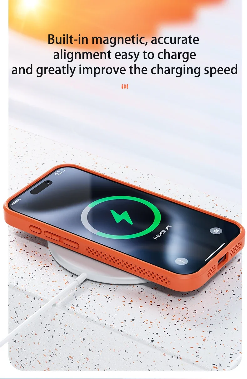 Cooling Heat Dissipation Magnetic Phone Case For iPhone 18 17 16 15 14 13 12 11 Pro Max Breathable Hard Back Cover For Magsafe
