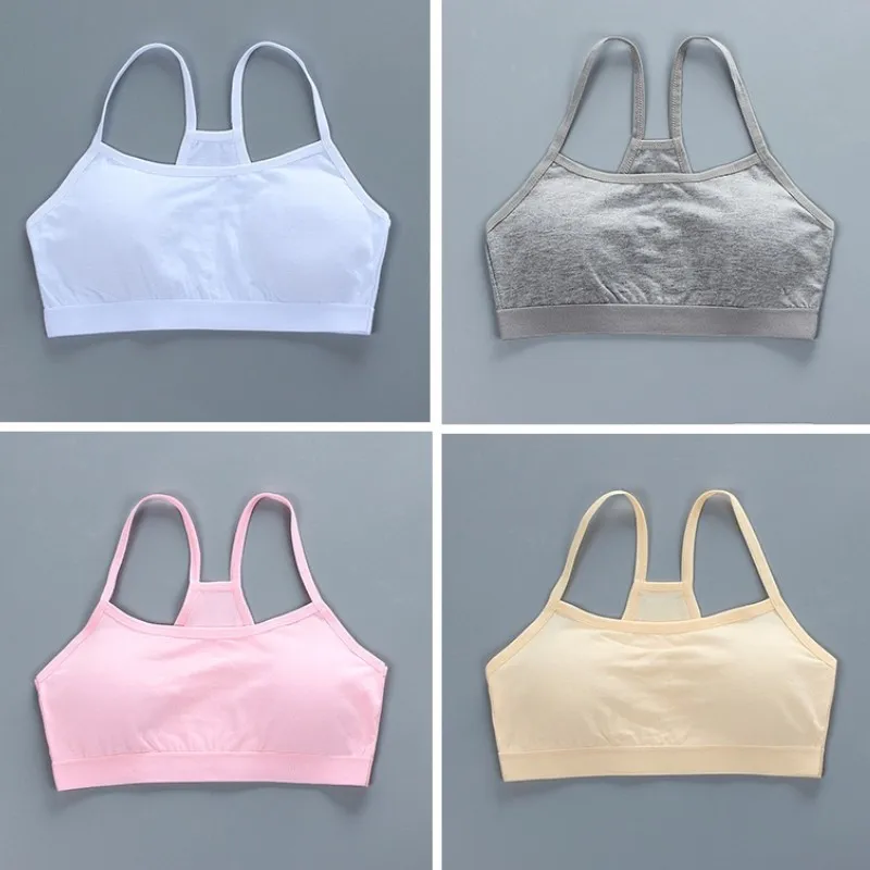 Teenage Girls Trainging Bras Children Breast Care Girl Bra   Teens Underwear Summer Kids Vests