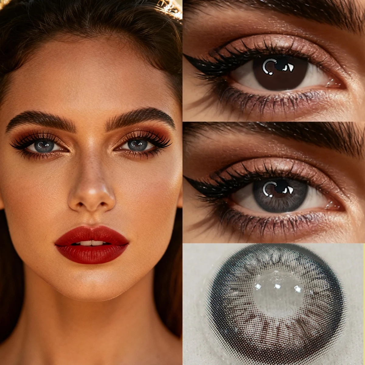 Visuashow schwarze Kontaktlinsen, Kosmetik, farbige Kontaktlinsen, 2 Stück, für den jährlichen Gebrauch, kleine Pupillen-Farbkontaktlinsen für Cosplay-Make-up, schwarze kontaktlinsen – Detail 12