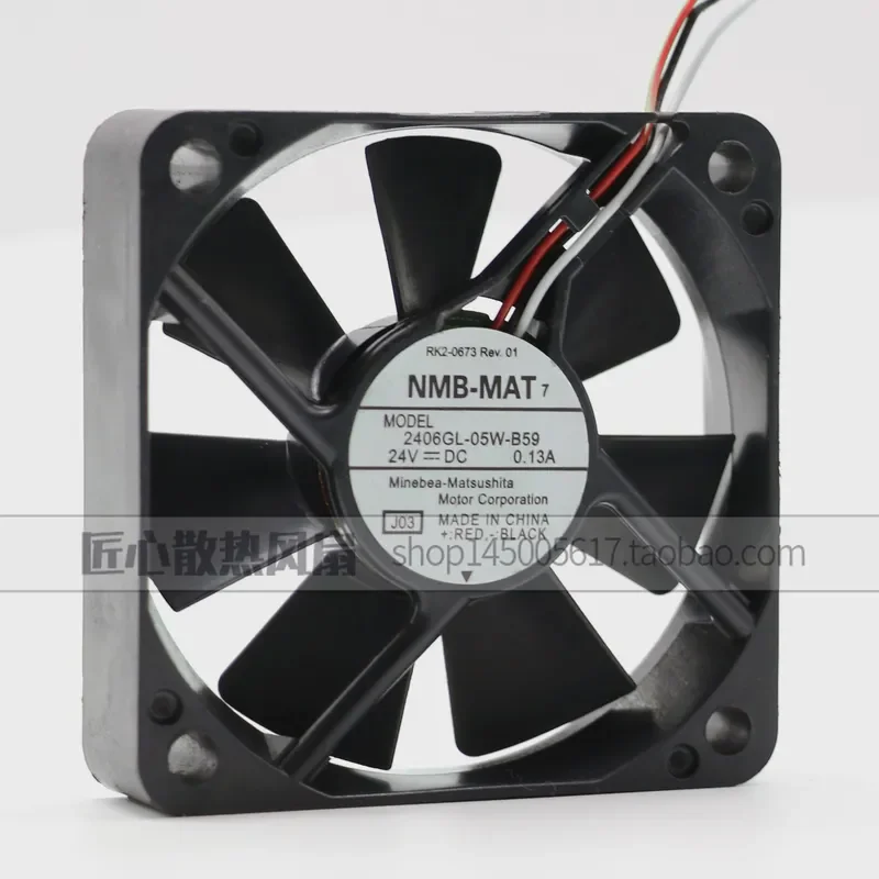 Original NMB-MAT 2406KL-05W-B59 24V 0.13A 6 cm CNC Machine Tool Cooling Fan for NMB-MAT