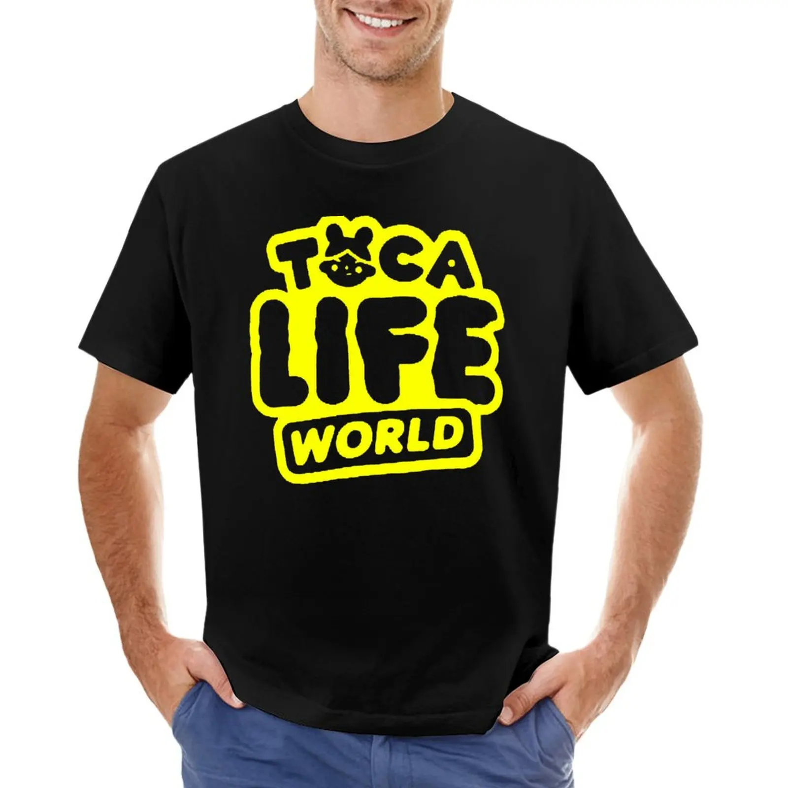 

toca world, toca life design for you BOOOOM T-shirt blacks summer clothes mens plain t shirts