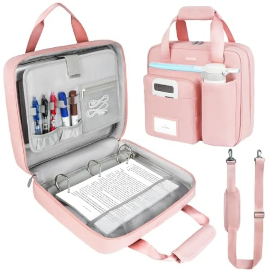 

Zipper Binder 3 Ring with Shoulder Strap 700 Sheets Capacity 3 Inch Binder with Zipper Fits 13 Inch Laptop for School and Offic