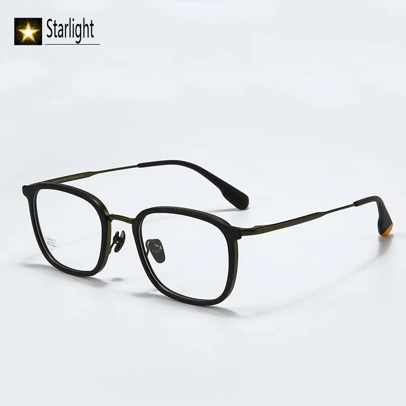 Titanium Large Glasses Frame Men Business Eyeglasses Frames Man Retro Square Prescription Women Reading Myopia Eyewear for 150mm