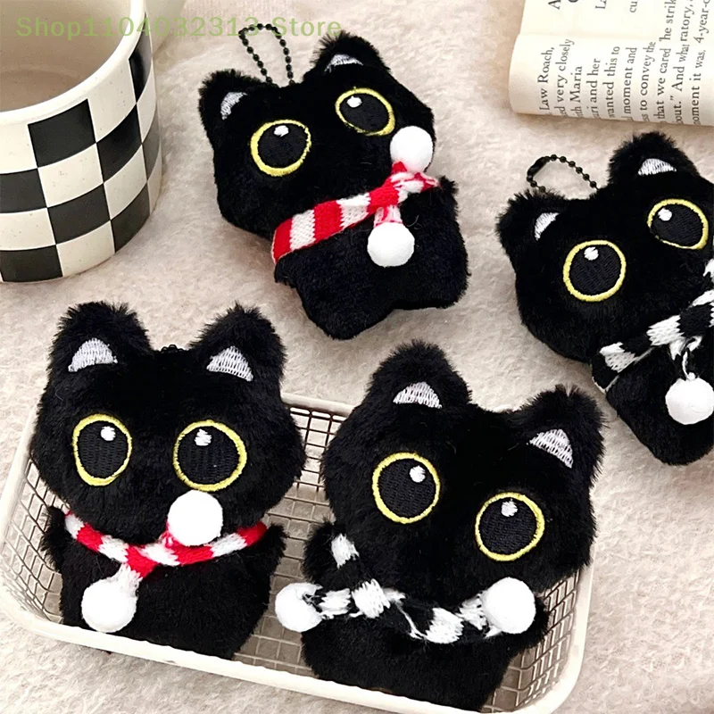 Kawaii هريرة دمية أفخم المفاتيح لينة محشوة حقيبة القط قلادة سيارة حلقة رئيسية سطح المكتب ديكور ظهره سحر هدية لمحبي القط