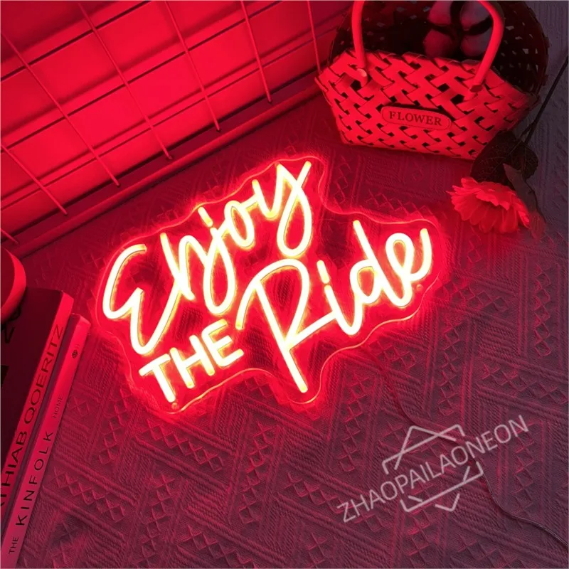Enjoy The Ride Neon Sign Home Gym Neon Wall Decor Sports Fitness Gym Room Cycling Motivational Quotes Wall Decor Gift For Cyclis