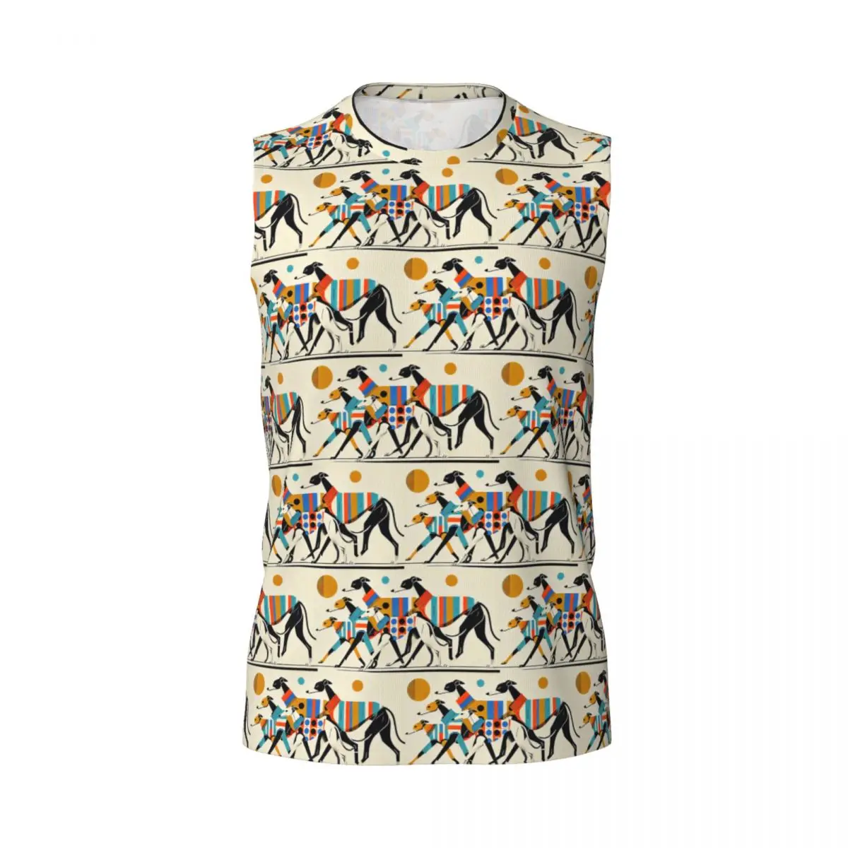Sighthound Greyhound Whippet Lurcher Men Printed Sleeveless T-shirt Casual Hip Hop Street Style Beach Holiday Tank Tops