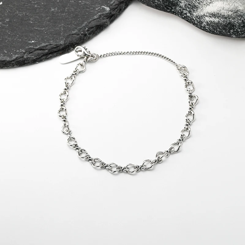 SL004 genuine 925 sterling silver fashionable and exquisite Medium Twist Charm Bracelet