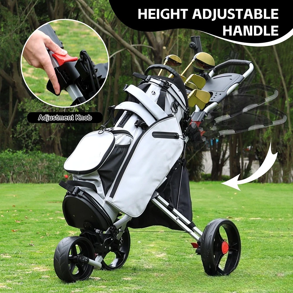 Factory Straight Hair, Golf Cart, Three-wheel Foldable Aluminum Trolley Golf Course, Golf Cart