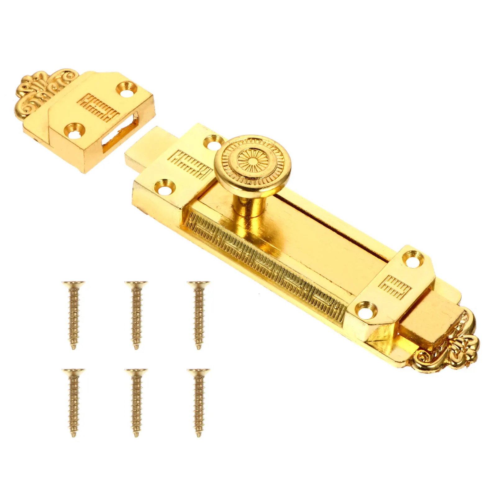

Window Door Latch Bolt Sliding Lock Golden Heavy Duty Zinc Alloy Security Vintage DoorLatch Thickened Bolt Core Durable Easy