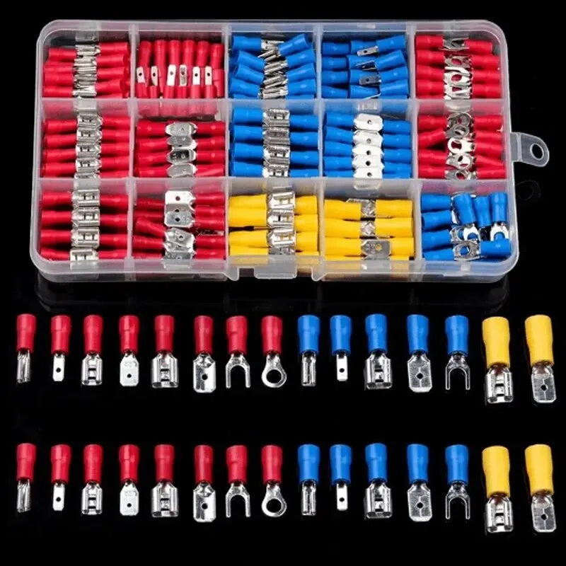 280PCS Wiring Cold Crimp Terminals Boxed PVC Insulated Terminal Block Spade Pair Connector