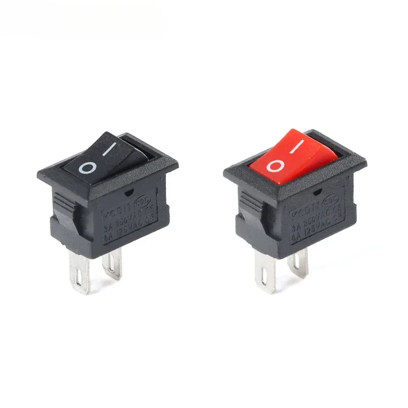 REALLY 10/20Pcs KCD11 Mini Rocker Switch For Universal Power Supply 10mmx15mm SPST 2Pin 3A 250V KCD11 Snap-in On/Off Red Black