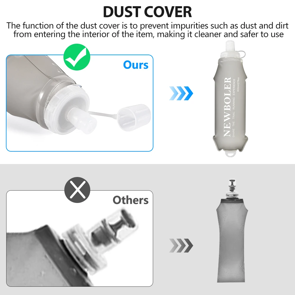 800ML 1000ML TPU Outdoor Sport Bottle Folding Soft Flask Drink Water Bottle for Running Camping Hiking Bicycle Fitness Water Bag image 4