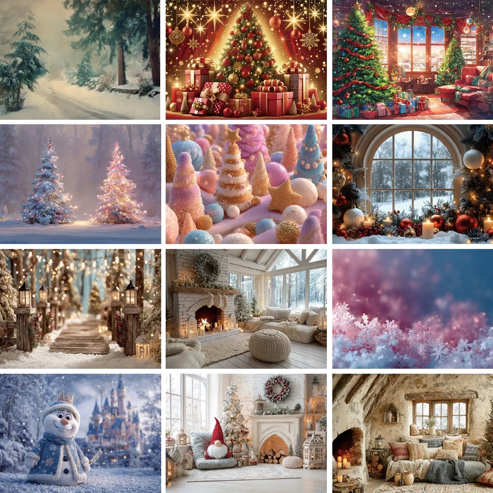 

MOON.QG New Year Christmas Backgrounds Photographs Baubles Wreath Street Backdrop Kids Photobooth Studio Photo Poster Birthday