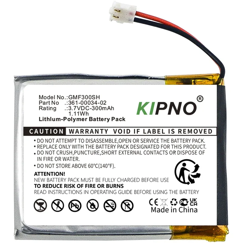 

KIPNO Smartwatch 300mAh Battery for Garmin 361-00034-02 Fenix 3 Fenix 3 HR