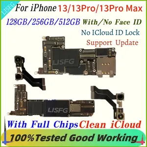 Bilashmart iPhone 13 Pro Unlocked Motherboard Support OS Update Main Logic Board Placa Clean iCloud With Face ID Chips Tested Good