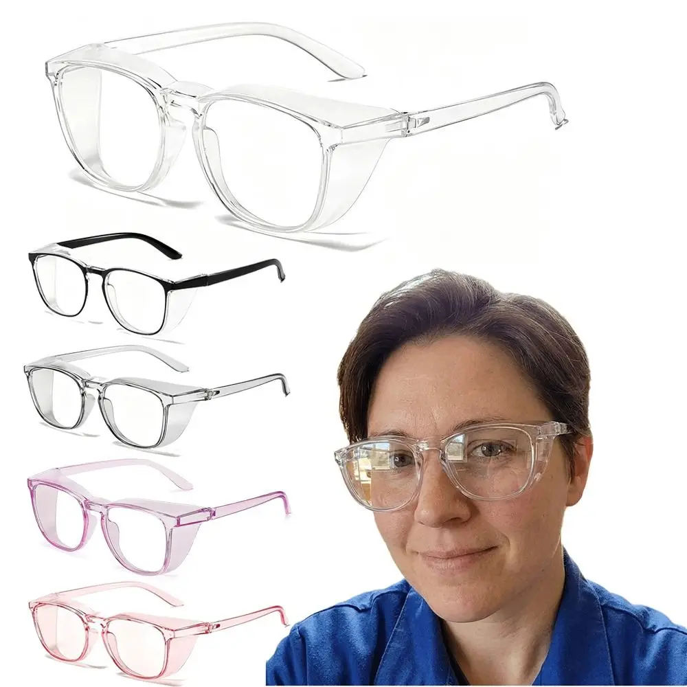 Side Shields Safety Glasses Blue Light Blocking Scratch Resistant Anti Fog Goggles Anti Dust Anti Impact Protective Spectacles