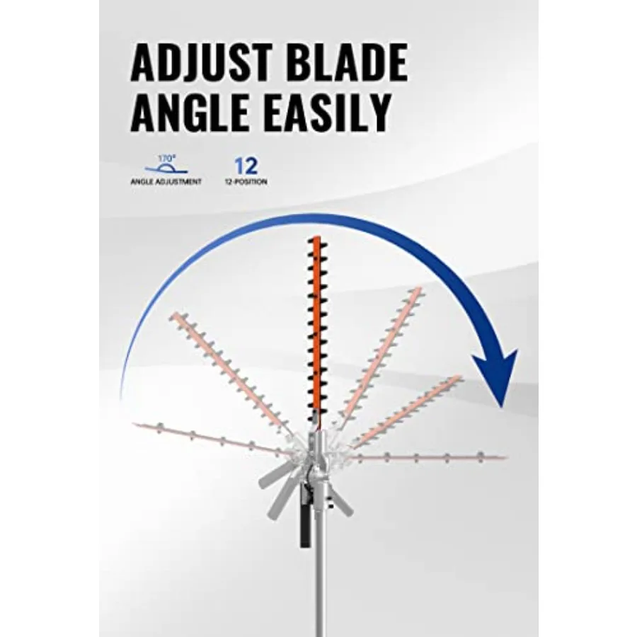 SUNSEEKER 16 Hedge Trimmer Attachment Universal Dual Action Articulating Heavy Duty Steel Material 12 Angle Positon Gas Powered