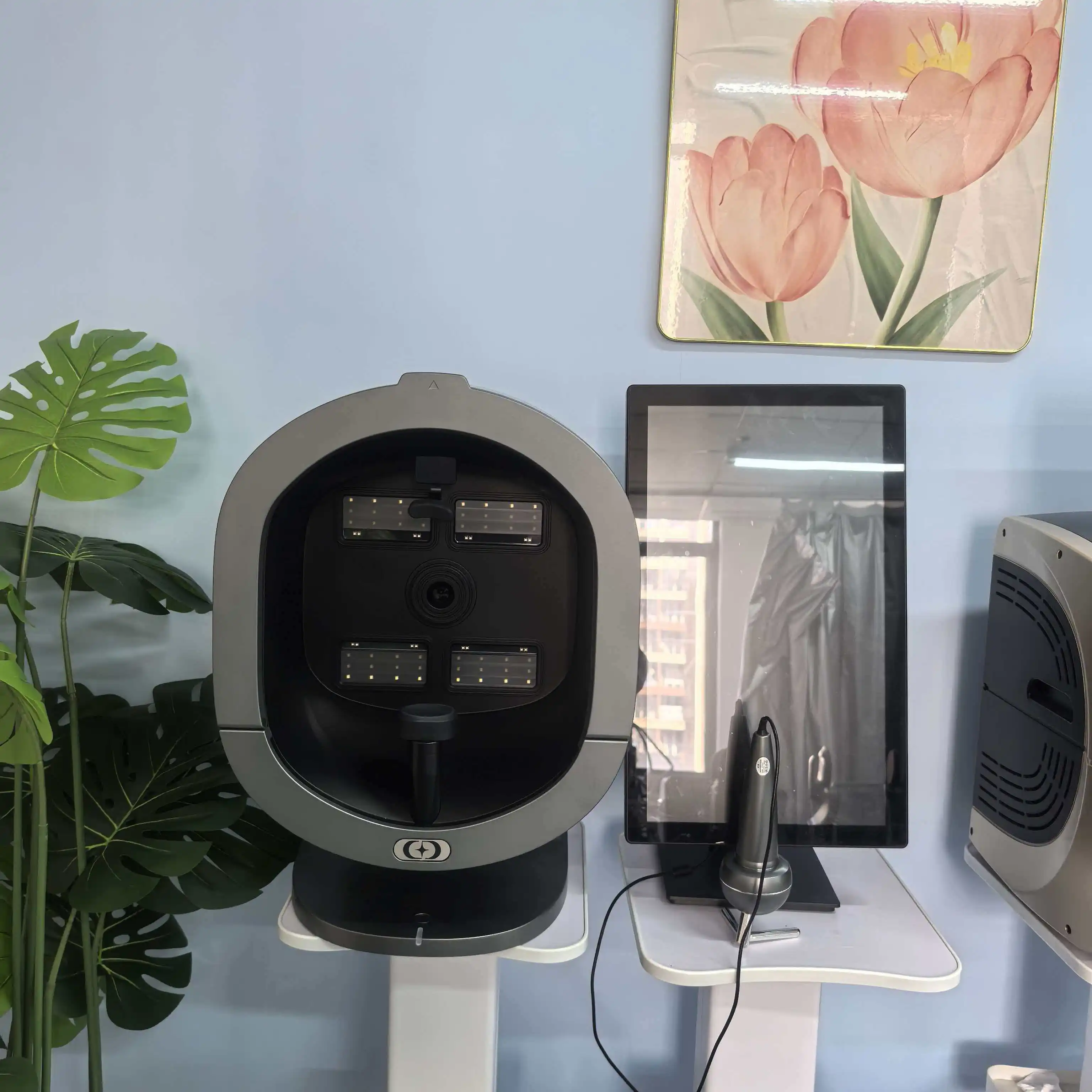 업그레이드된 X5 3D AI 피부 이미지 분석기 고화질 픽셀 전체 얼굴 스캔 다중 스펙트럼 수분 두피 감지