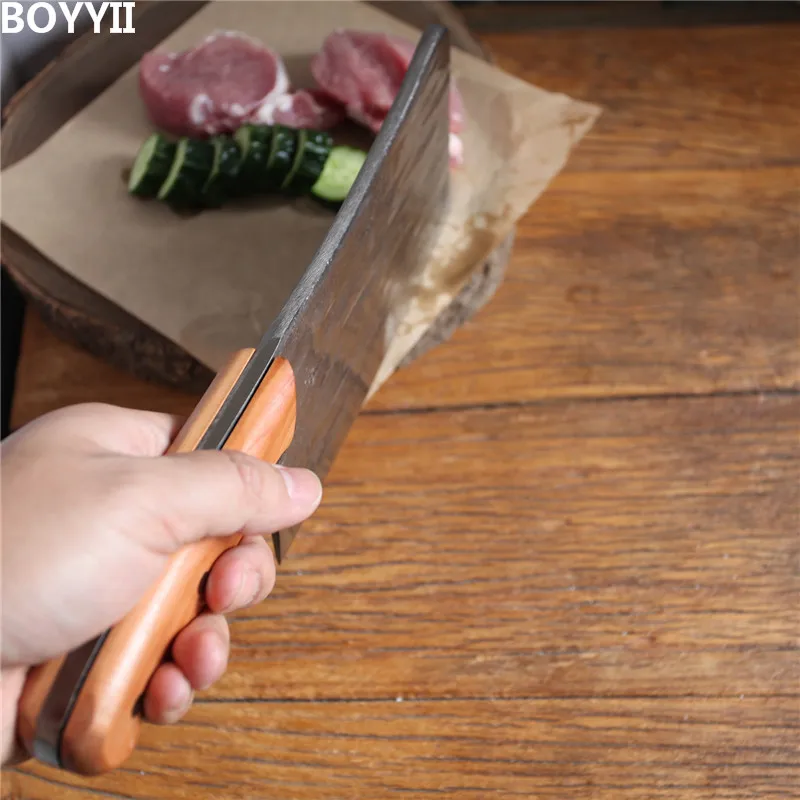 1 KG Chopping Knife 6mm Thickened Handmade Forged Kitchen Bone Knife Butcher Durable Hard Blade Chopper Kitchen Knife Cleaver view 3