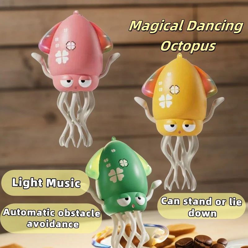 Interactive Dancing Octopus Electronic Pet Luminous Fidget Toy Stress Relief Antistress Toy for Toddlers Babies Children&Adults
