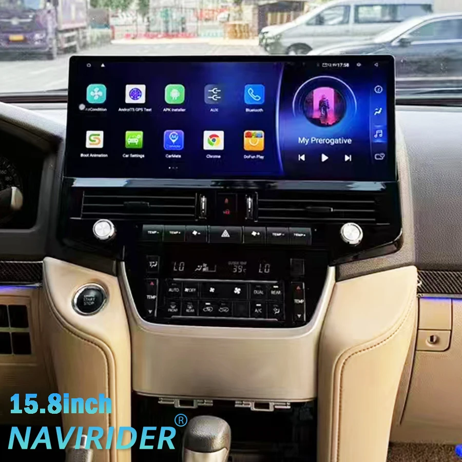 

15,8-дюймовый автомобильный радиоприемник Android 14, сенсорный экран для TOYOTA LAND CRUISER 200 LC200 LC300, мультимедийный видеоплеер, автомобильный GPS 4G