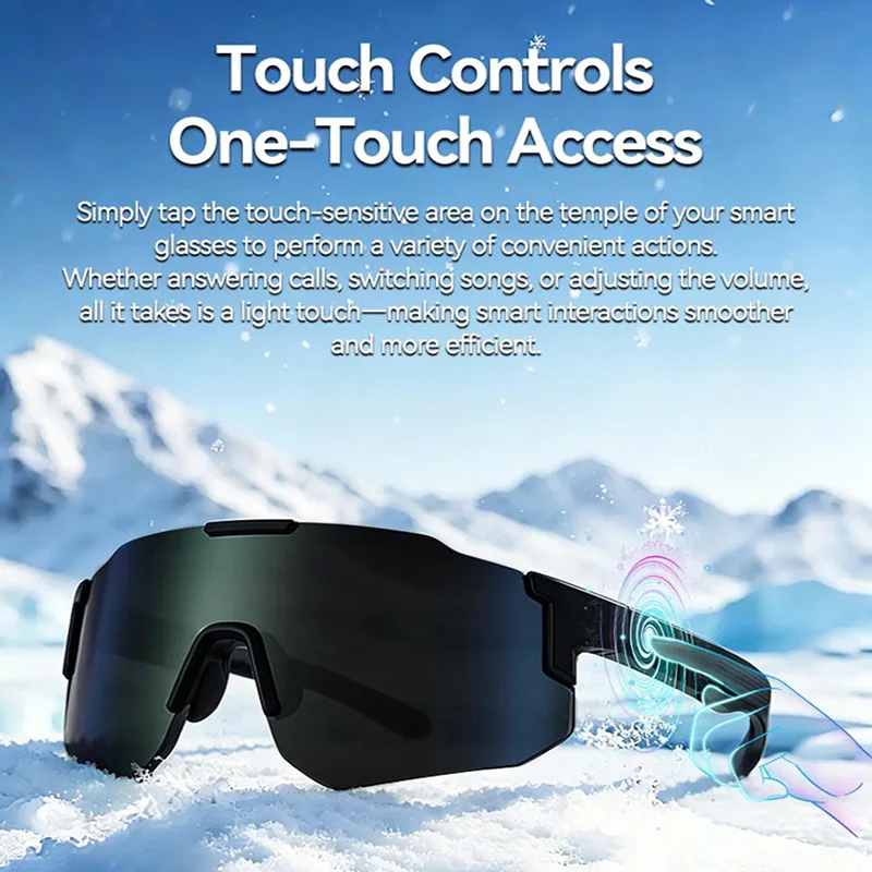 Smart Audio Glasses Bluetooth 5.3 Open Ear Headphones Sport Sunglasses HD Stereo Hands-Free Call for Cycling Running