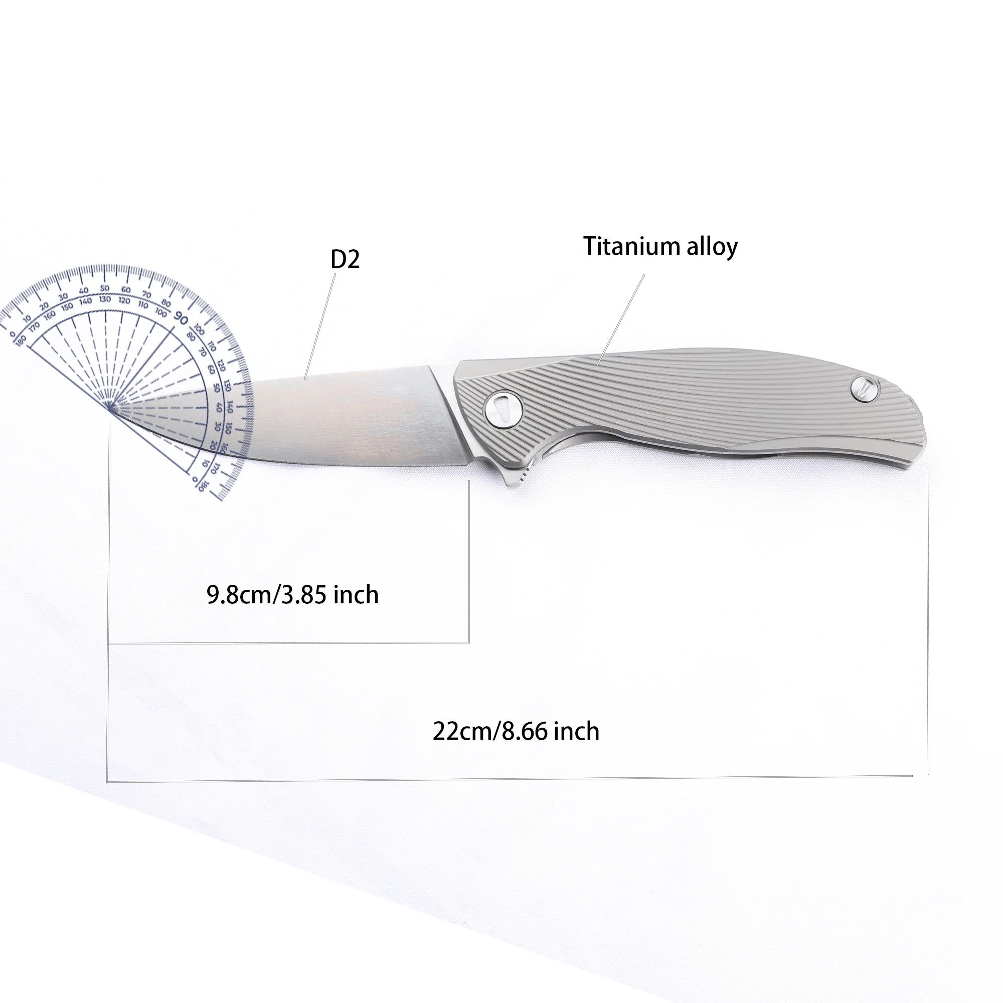 NINE THORN Folding Knife D2 Blade Titanium Handle Outdoor Camping Survival Kitchen Pocket Multifunctional EDC Tool