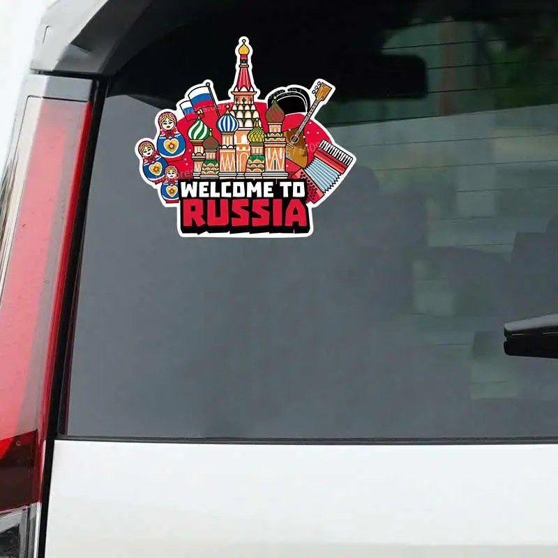 Welcome To Russia Car Sticker Self-adhesive Decal For Automotive Rear Window And Bumper Waterproof Sticker Y442