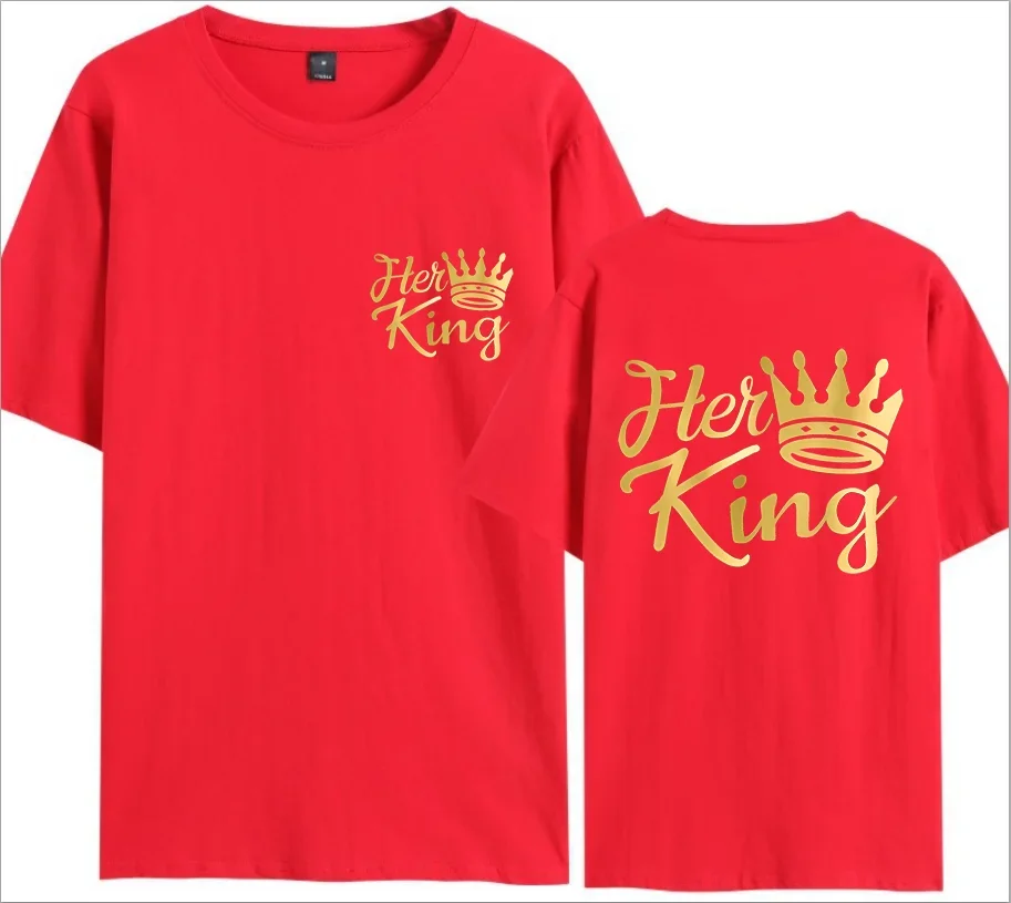 NEW /Sells New King and Queen T-shirts, Available for COUPLES in Various Colors Oversized T Shirt Men Women  Tshirts Harajuku