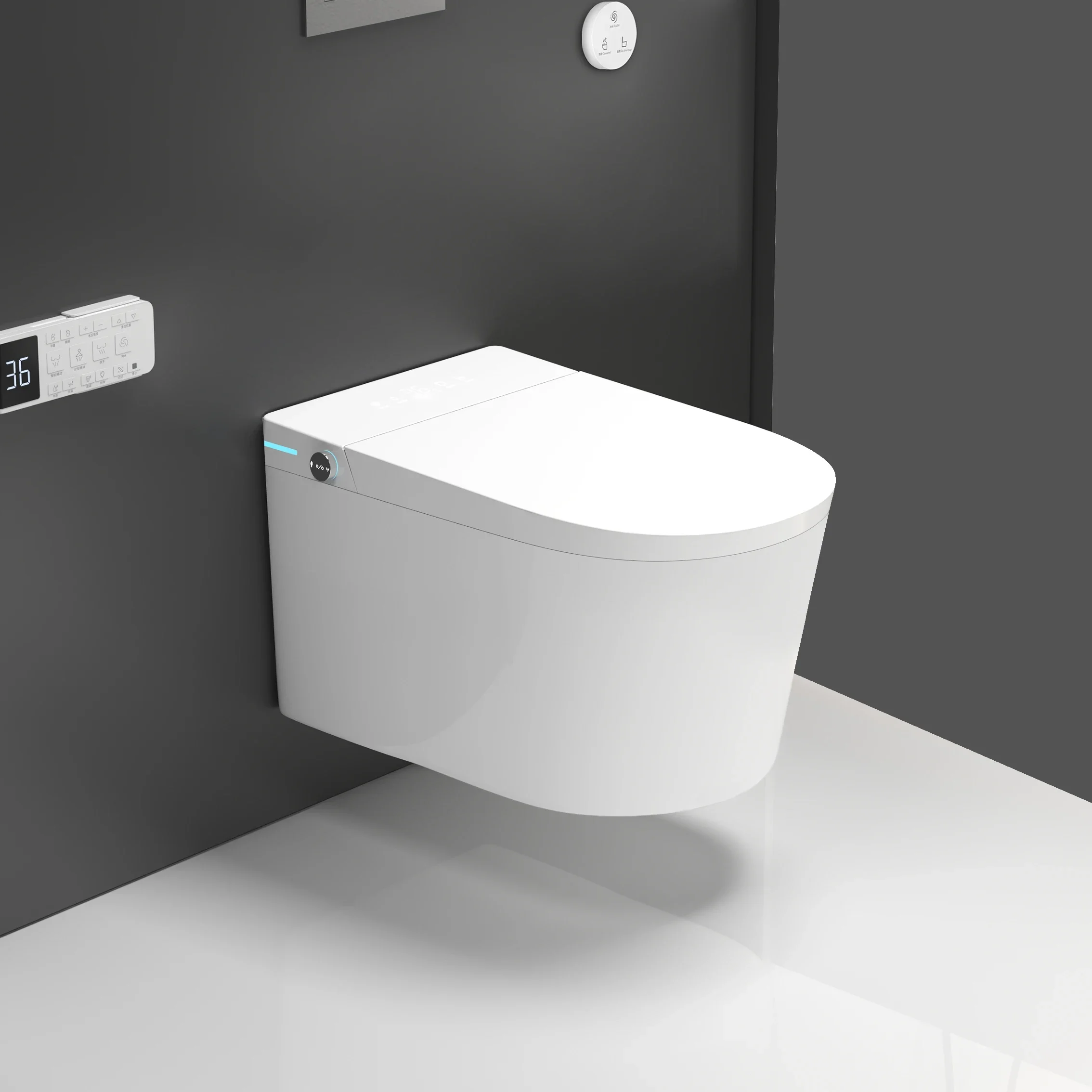 Concealed Cistern Wall Hang WC Toilet Bowl Bathroom Automatic Tankless Intelligent Wall Mounted Smart Toilet